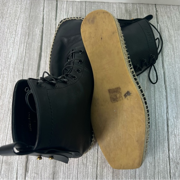 Frame Le Boston Leather High Top Espadrilles Booties - Picture 3 of 8